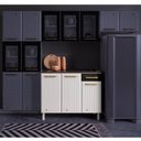 Ver imagem 1 de Balcão de Cozinha com Tampo 3 Portas 1 Gaveta Diamante Smart Branco/Preto