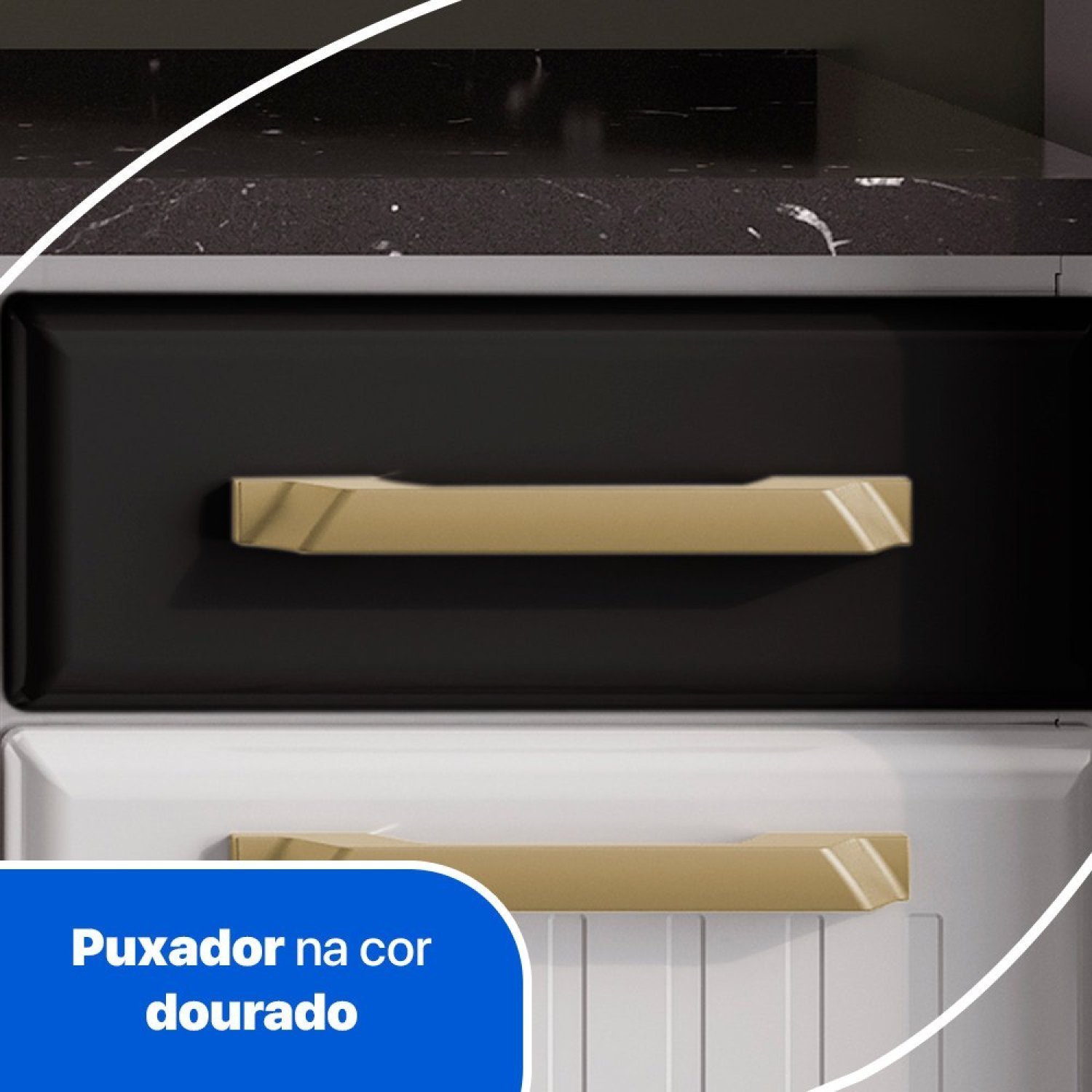 Balcão de Cozinha com Tampo 3 Portas 1 Gaveta Diamante Smart  - 6