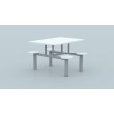 Ver imagem 2 de Mesa Refeitório 4 Lugares com Bancos Acoplados