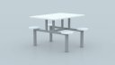 Ver imagem 2 de Mesa Refeitório 4 Lugares com Bancos Acoplados