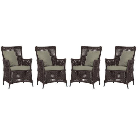 4 Poltronas Igapó Alumínio Micro Pintura Preta Corda Náutica Estofado 8