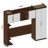 Guarda Roupa Modulado 4 Peças com Ponte Cabeceira e Mesa de Apoio Sauá YesCasa - 3