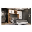 Ver imagem 1 de Guarda Roupa Modulado 4 Peças com Ponte Cabeceira e Mesa de Apoio Sauá YesCasa