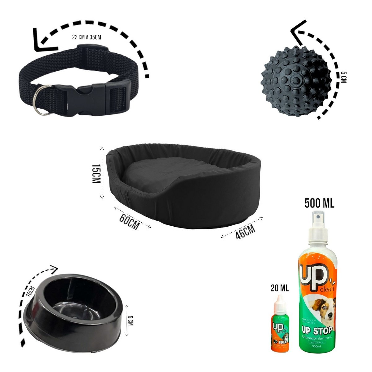 Kit Pet Grande Cama Europa Educador Xixi Sim/não Cães 500ml - Preto - 3