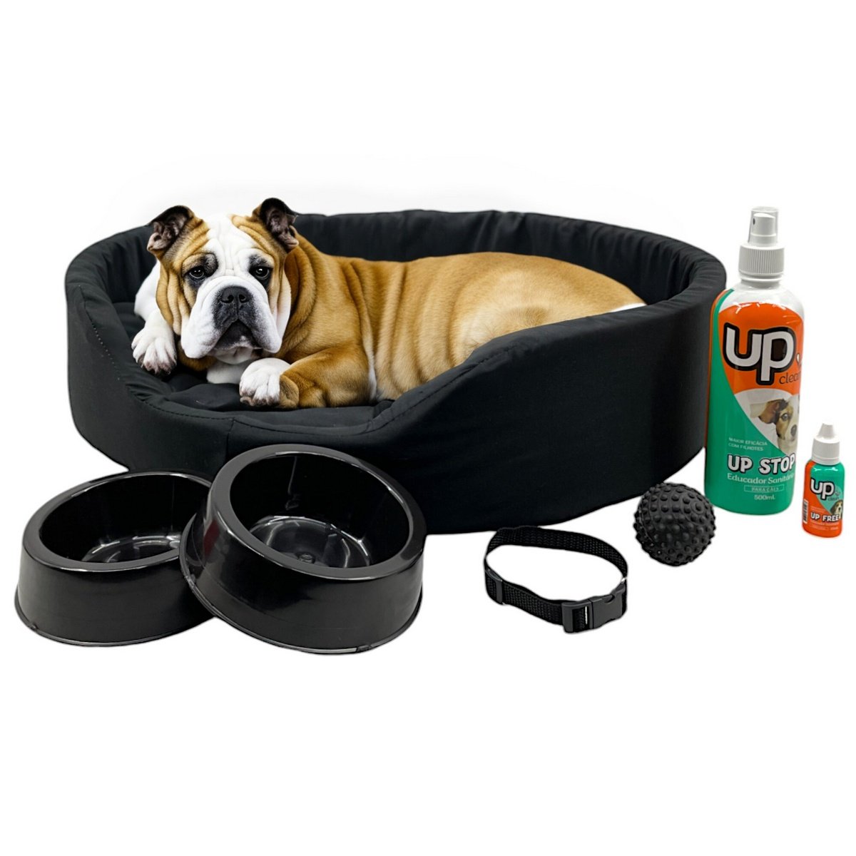 Kit Pet Grande Cama Europa Educador Xixi Sim/não Cães 500ml - Preto