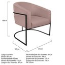 Ver imagem 3 de Poltrona Base de Ferro Linho Mariana Maranata Estofados