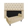 Kit Cabeceira Mirage+calçadeira Grécia King Size 195cm Suede:bege - 1