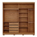 Ver imagem 4 de Guarda-Roupa Casal Elise 2 Portas de Correr 4 Gavetas com Pés 100 MDF Pm Home