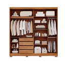 Ver imagem 5 de Guarda-Roupa Casal Elise 2 Portas de Correr 4 Gavetas com Pés 100 MDF Pm Home
