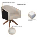 Ver imagem 6 de Poltrona Base Giratória de Madeira Factor Linho Mariana Maranata Estofados