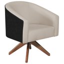 Ver imagem 2 de Poltrona Base Giratória de Madeira Factor Linho Mariana Maranata Estofados