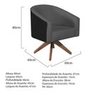 Ver imagem 3 de Poltrona Base Giratória de Madeira Linho Factor Mariana Maranata Estofados