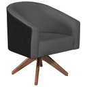 Ver imagem 2 de Poltrona Base Giratória de Madeira Linho Factor Mariana Maranata Estofados