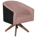 Ver imagem 2 de Poltrona Base Giratória de Madeira Factor Linho Mariana Maranata Estofados