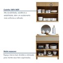 Ver imagem 4 de Cozinha Completa Modulada 2 Peças 4 Portas 1 Gaveta 100% MDF Realeza Premium Bege/Carvalho/Greige