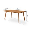 Ver imagem 4 de Mesa Sala de Jantar em Madeira Maciça Millena 120x80 com Pés de Madeira - Castanho