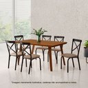 Ver imagem 2 de Mesa Sala de Jantar em Madeira Maciça Millena 120x80 com Pés de Madeira - Castanho