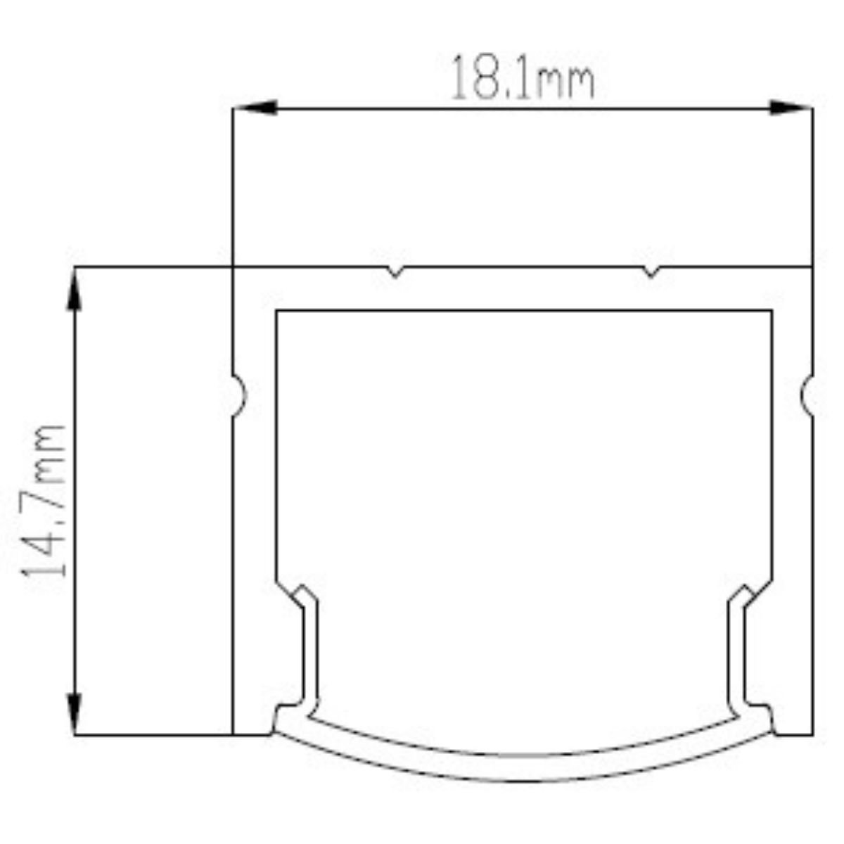 Kit 5 Perfil de Led Reforçado Sobrepor 17x14mm Barra 1m para Fita de Led Pasilux:preto - 5