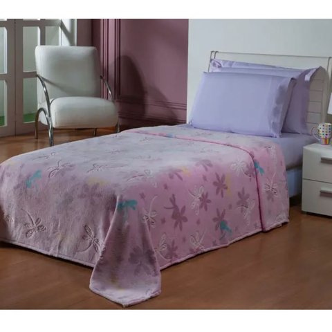 Manta Flannel Infantil Shine 1,50 X 2,20 Andreza - Libelula Pink