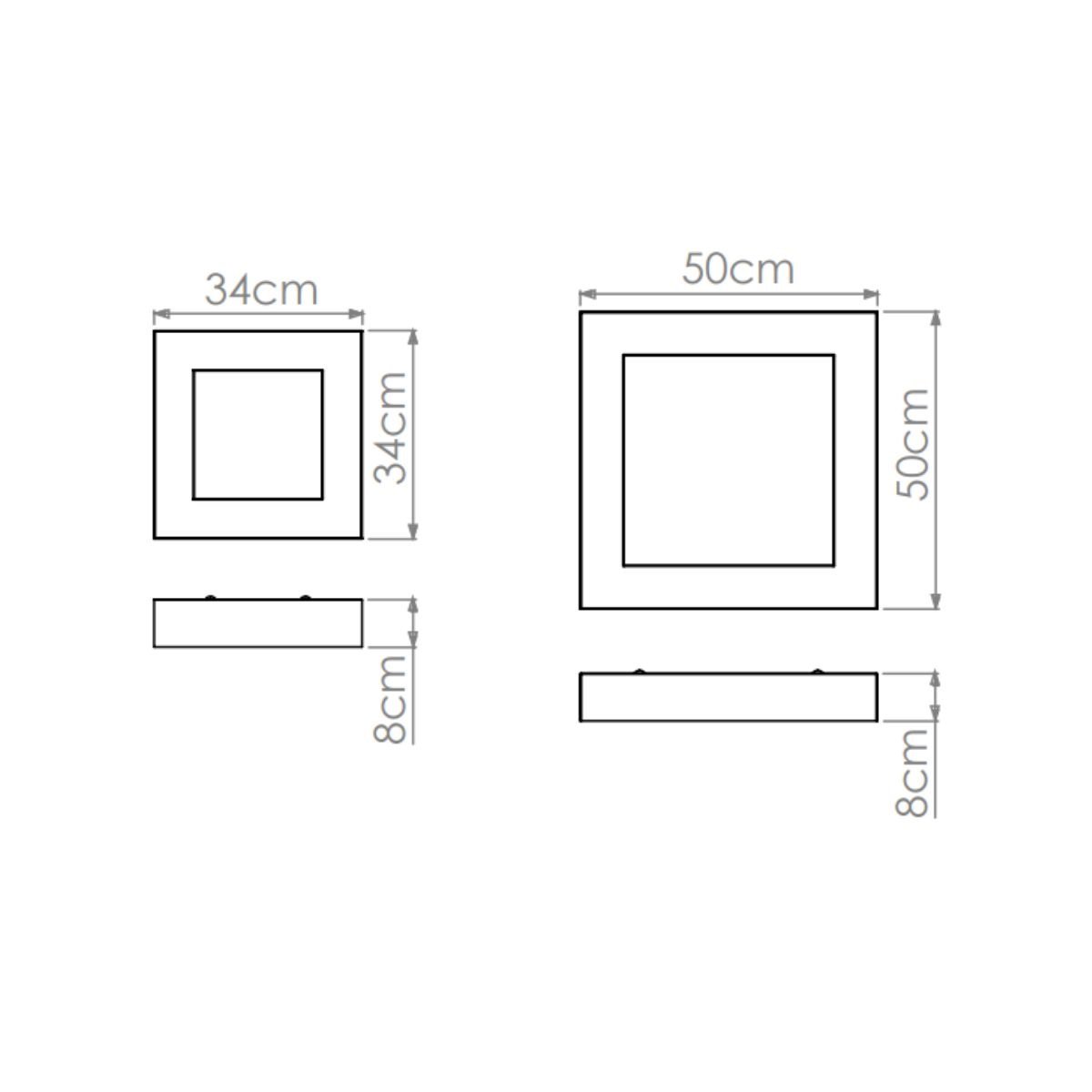 Plafon Rebatedor Sobrepor 35x35cm 2xe27 Alumínio Branco Opl - 3