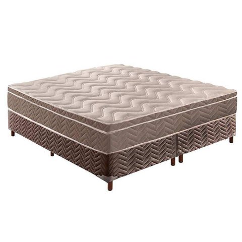Cama Box Queen: Colchão Ortopédico Paropas D28/EP Pasquale + Base CRC Suede Brown(158x198)
