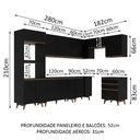 Ver imagem 4 de Armário de Cozinha Completa de Canto 462cm Preto Reims Madesa 02