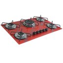 Ver imagem 2 de Cooktop 5bocas Tripla Chama 127/220v Marmo Vermelho