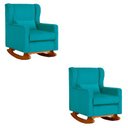 Ver imagem 1 de Kit 2 Poltrona Aurora Balanço Vovo Suede Turquesa - Fm