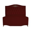 Ver imagem 1 de Cabeceira mais Calçadeira Casal King 195cm Para Cama Box Greta Suede Bordô - DS Estofados