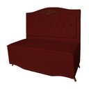 Ver imagem 2 de Cabeceira mais Calçadeira Casal King 195cm Para Cama Box Greta Suede Bordô - DS Estofados