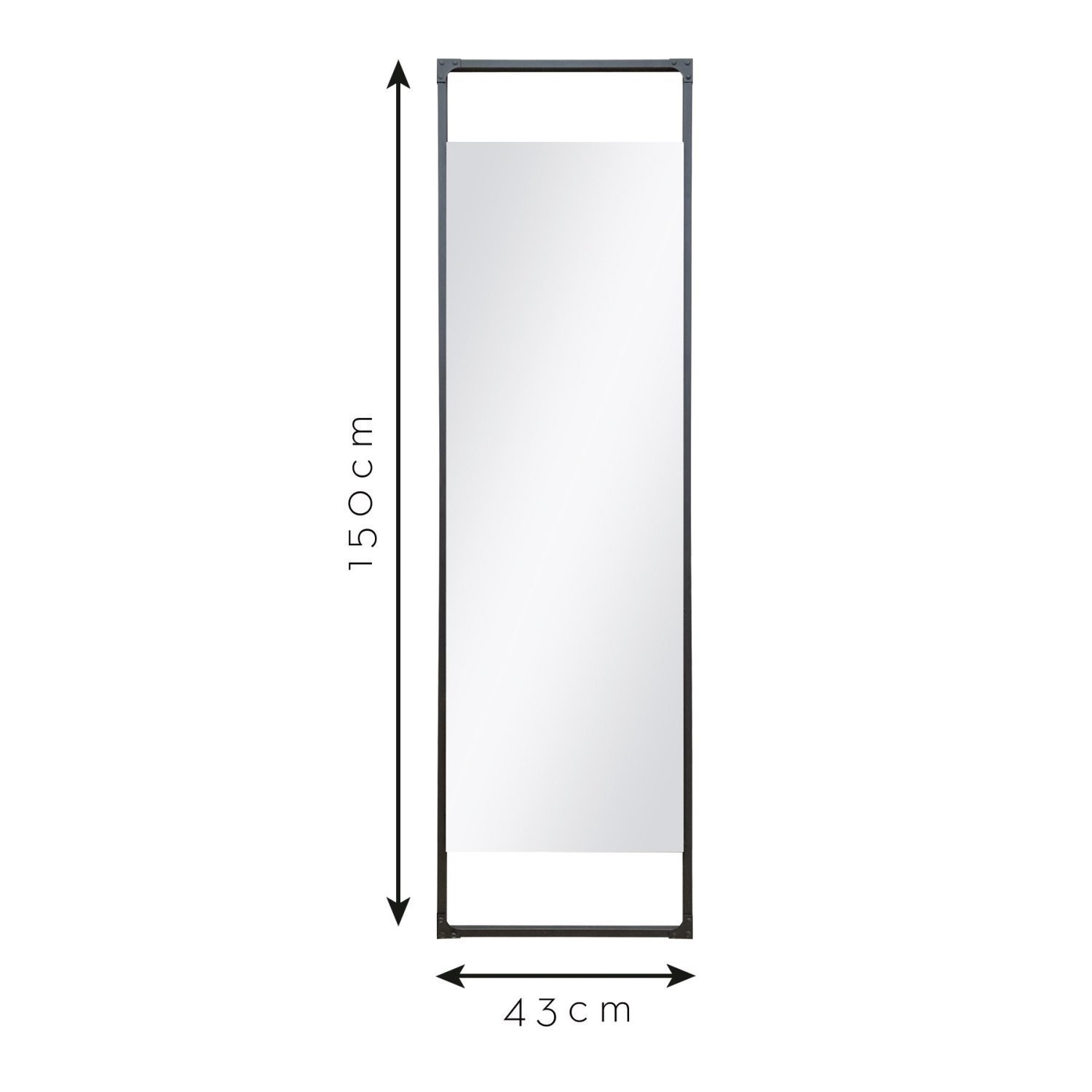 Espelho Retangular Decorativo de Chão Retrô Industrial 150x43cm In House Decor - 4