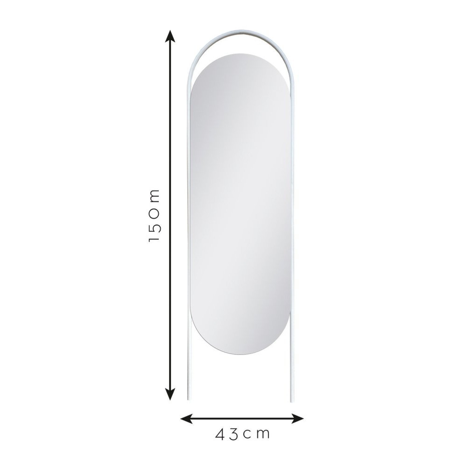 Espelho Decorativo de Chão Portal Fit 150x43cm Oblongo In House Decor - 4