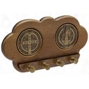 Ver imagem 1 de Porta Chaves De Parede Religioso Madeira São Bento