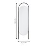 Espelho Decorativo de Chão Portal Fit 150x43cm Oblongo In House Decor - 4