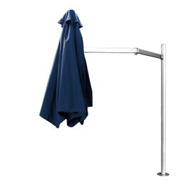 Ombrelone Lateral Azul Marinho - 2,40m de Diâmetro - em Alumínio - para Fixação no Piso - Persianet - 4