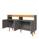 Ver imagem 4 de Buffet Aparador Intense 4 Portas 2 Nichos Retrô Balcão Sala e EscritórioCantinho do Café - Cinza/nature