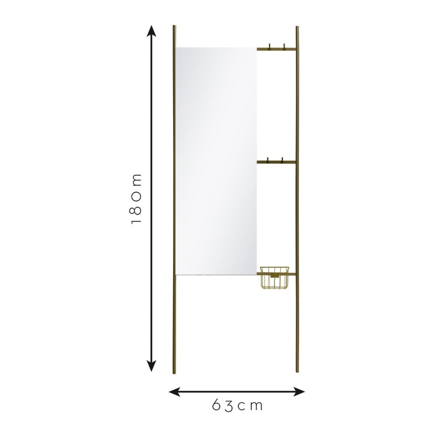 Espelho Retangular Decorativo de Chão Hanger 180x63cm In House Decor - 4