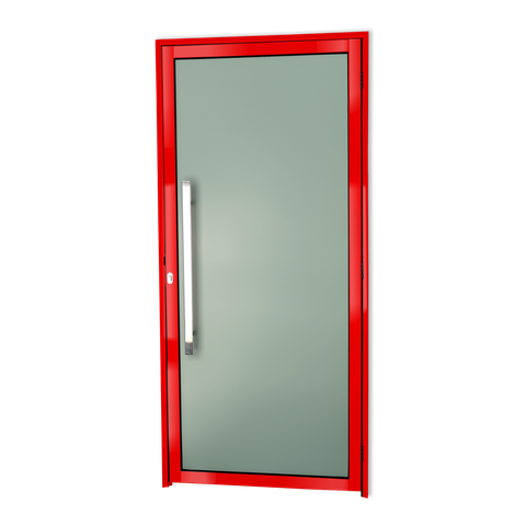 Porta Alumínio Murano c/Puxador e.Vermelho 90 Brimak