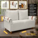 Ver imagem 2 de Sofá Living de 2 Lugares 145cm Moderno Texas Sala Recepção:Bege Claro