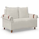 Ver imagem 4 de Sofá Living de 2 Lugares 145cm Moderno Texas Sala Recepção:Bege Claro