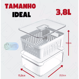 Organizador de Geladeira Quadrado 3,8 Lts Cesto-plastutti - 4