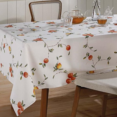 Toalha de Mesa Retangular 140x210cm Clean Athenas Pêssegos - Dohler Estampada