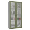 Cristaleira Suspensa 70 Cm 2 Portas de Vidro Branco/verde Vik Madesa - 1