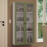 Cristaleira Suspensa 70 Cm 2 Portas de Vidro Branco/verde Vik Madesa - 2