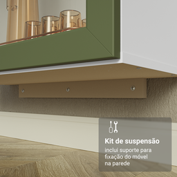 Cristaleira Suspensa 70 Cm 2 Portas de Vidro Vik Madesa - 10