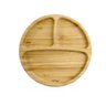 Prato De Bambu Infantil Com Divisórias E Ventosa Introdução Alimentar Bebe Criança Clingo - 4