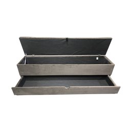 RECAMIER PUFF BAÚ SAPATEIRA COM GAVETA 1,58 CM PARA CAMA BOX QUEEN SIZE - MARROM - 4