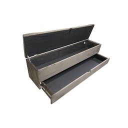 RECAMIER PUFF BAÚ SAPATEIRA COM GAVETA 1,58 CM PARA CAMA BOX QUEEN SIZE - MARROM - 5