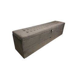 RECAMIER PUFF BAÚ SAPATEIRA COM GAVETA 1,58 CM PARA CAMA BOX QUEEN SIZE - MARROM - 6