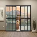 Ver imagem 4 de Porta de Alumínio de Correr com 4 Folhas Preto 210x200